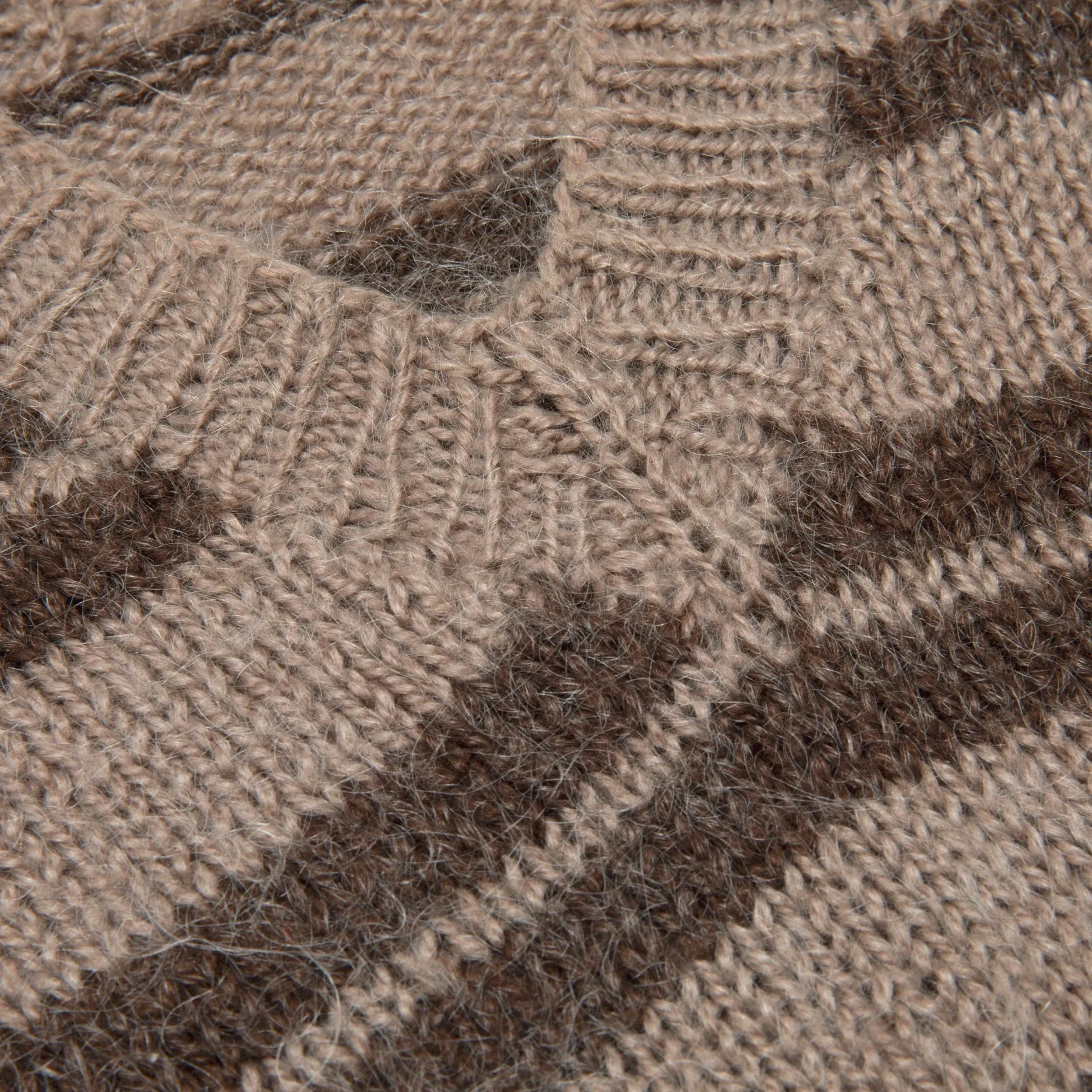 70s Collegiate Loose Mid Guage Mohair Yarn V Neck Pullover