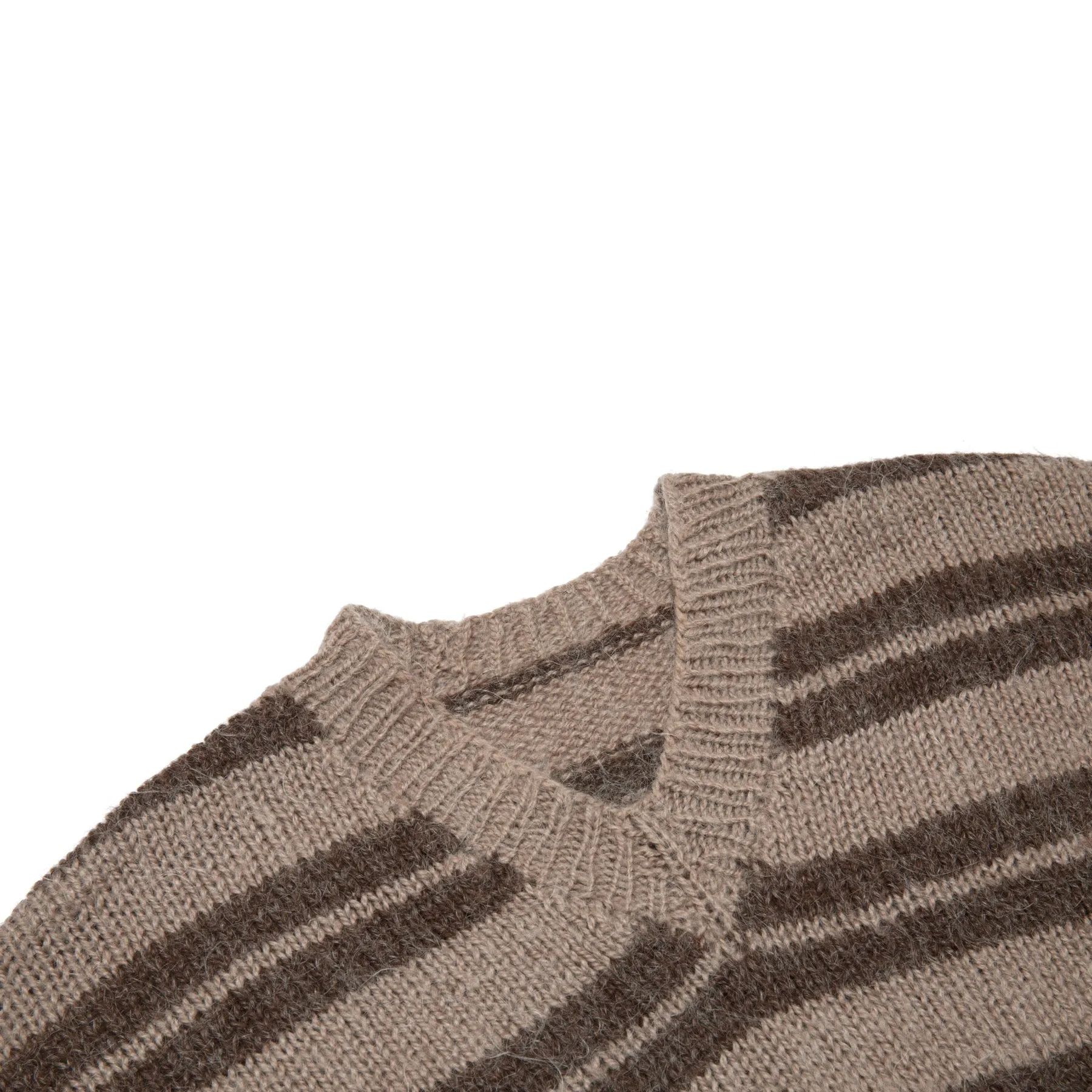 70s Collegiate Loose Mid Guage Mohair Yarn V Neck Pullover