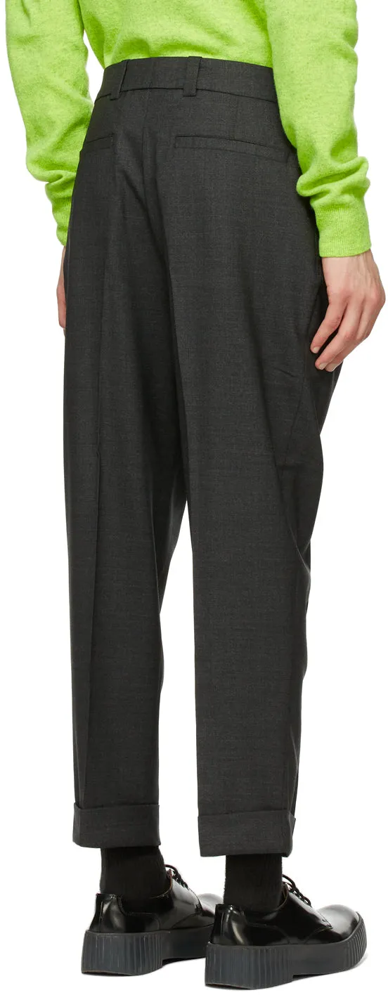 Acne Studios Grey Wool Tapered Trousers