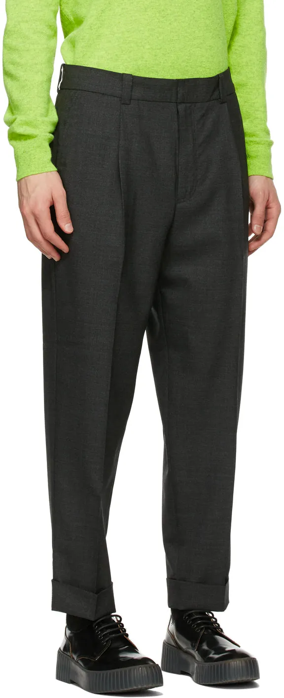Acne Studios Grey Wool Tapered Trousers