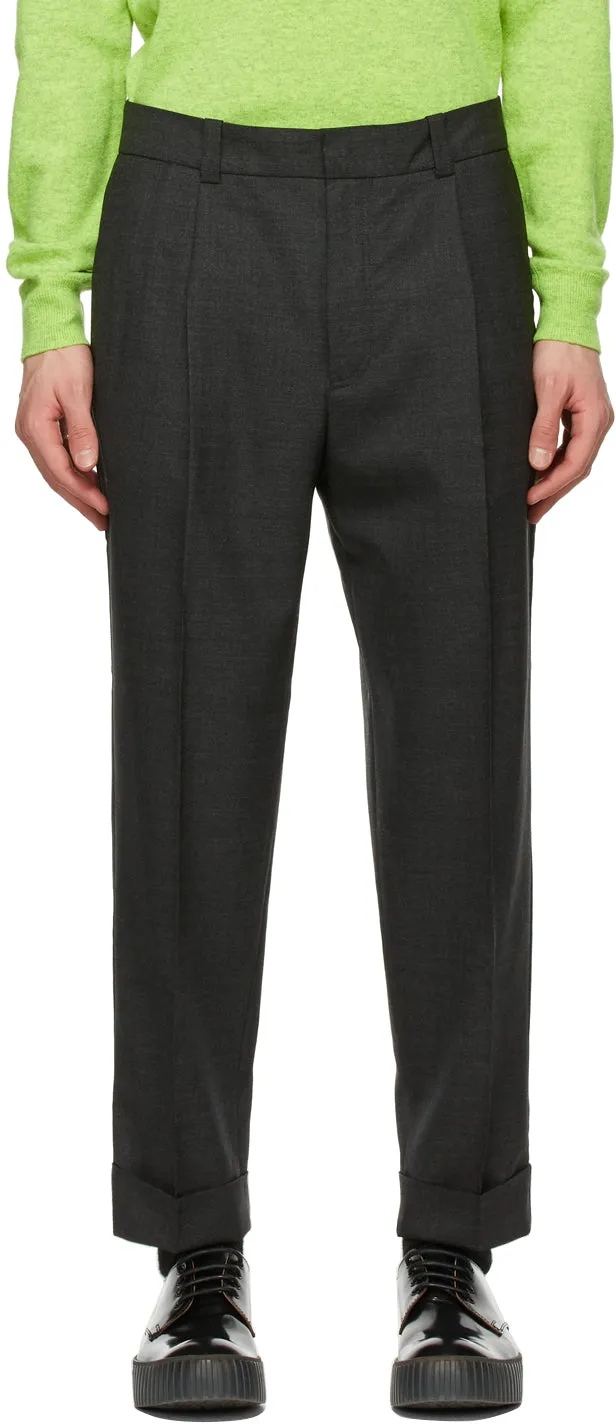 Acne Studios Grey Wool Tapered Trousers