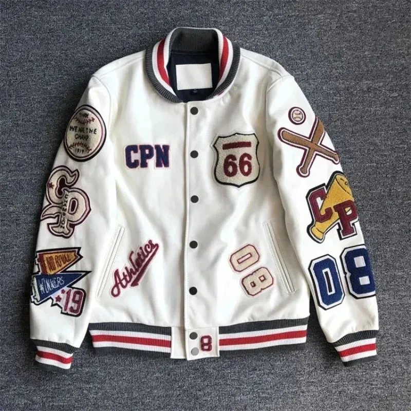 American Fashion Trend Letter Embroidered Zipper Jacket and Coat Women Street New Hip Hop Retro Baseball Uniform Unisex Coat