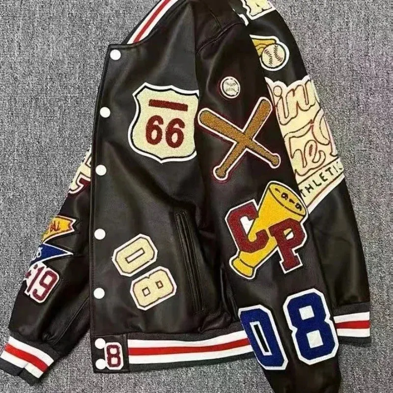 American Fashion Trend Letter Embroidered Zipper Jacket and Coat Women Street New Hip Hop Retro Baseball Uniform Unisex Coat
