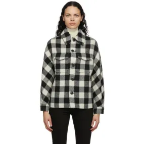 AMI Alexandre Mattiussi Black and White Wool Check Lumberjack Jacket