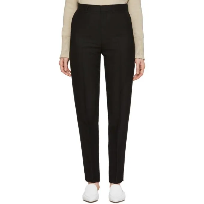AMI Alexandre Mattiussi Black Cigarette Trousers