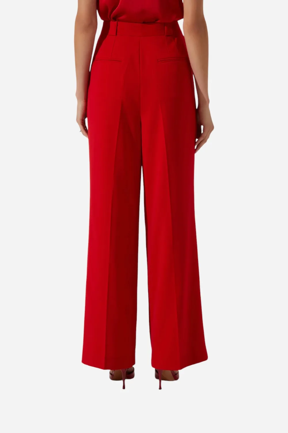 ASTR Bryony High Waisted Trouser Pants in Red
