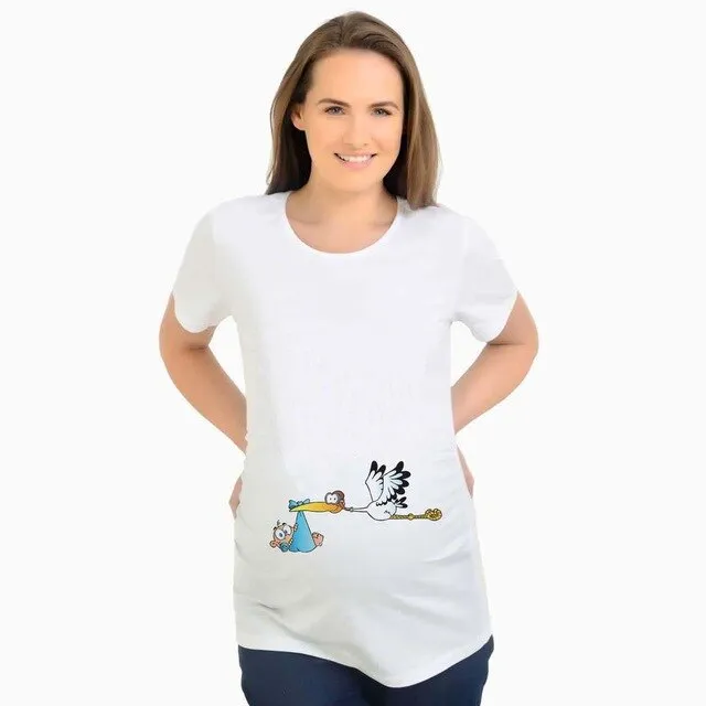Baby Elephant Print Maternity T-Shirt