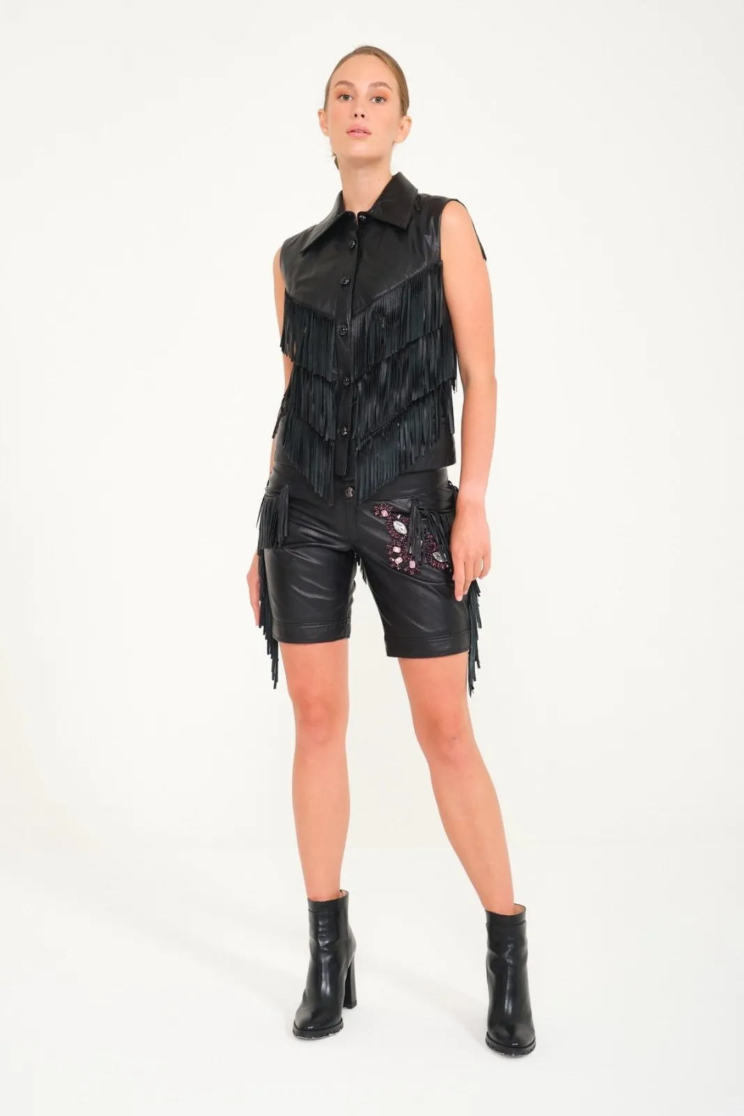 Black Leather Short