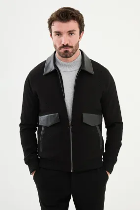 Brabion Eden Black Slim Fit Leather Coat