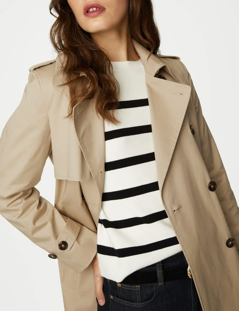 Cotton Rich Belted Longline Trench Coat