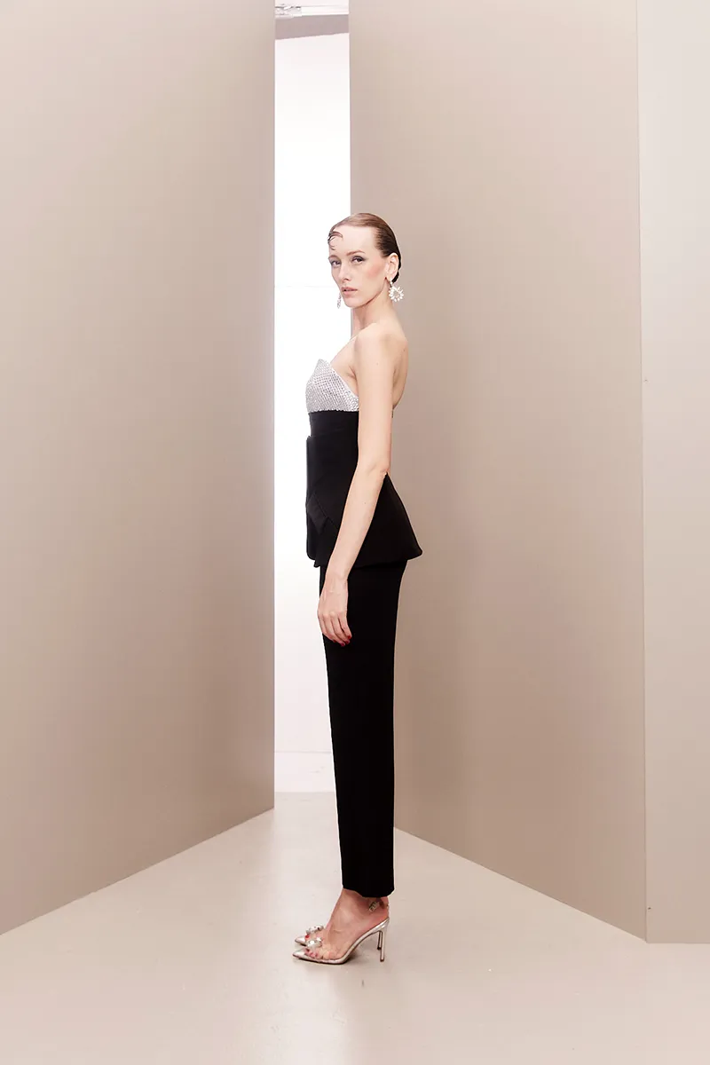 CRYSTAL EMBELLISHED THREE-PIECE ENSEMBLE