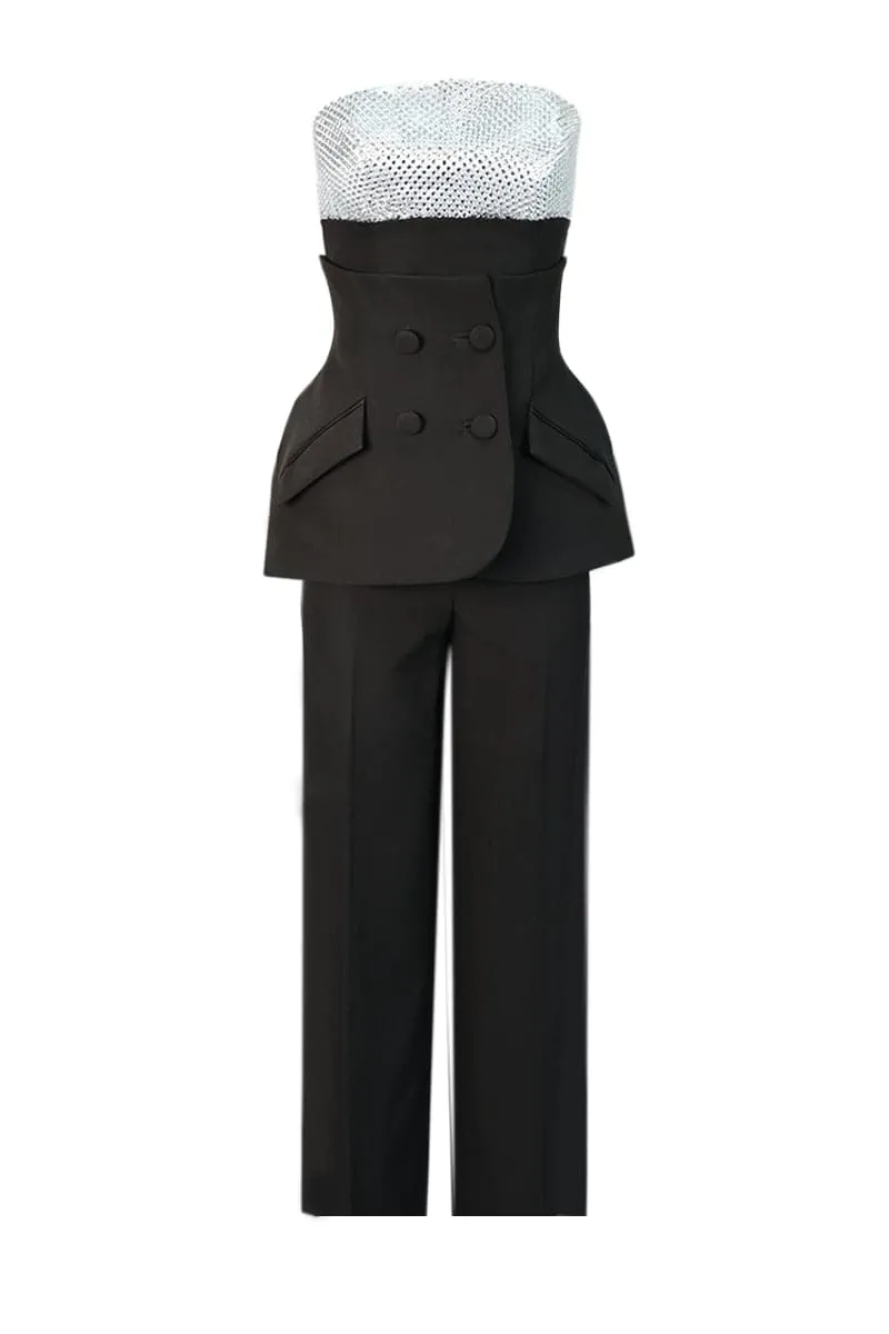 CRYSTAL EMBELLISHED THREE-PIECE ENSEMBLE