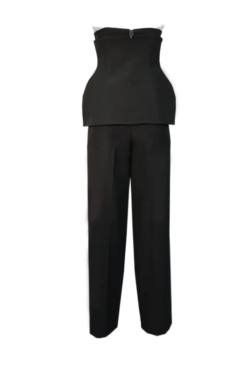 CRYSTAL EMBELLISHED THREE-PIECE ENSEMBLE