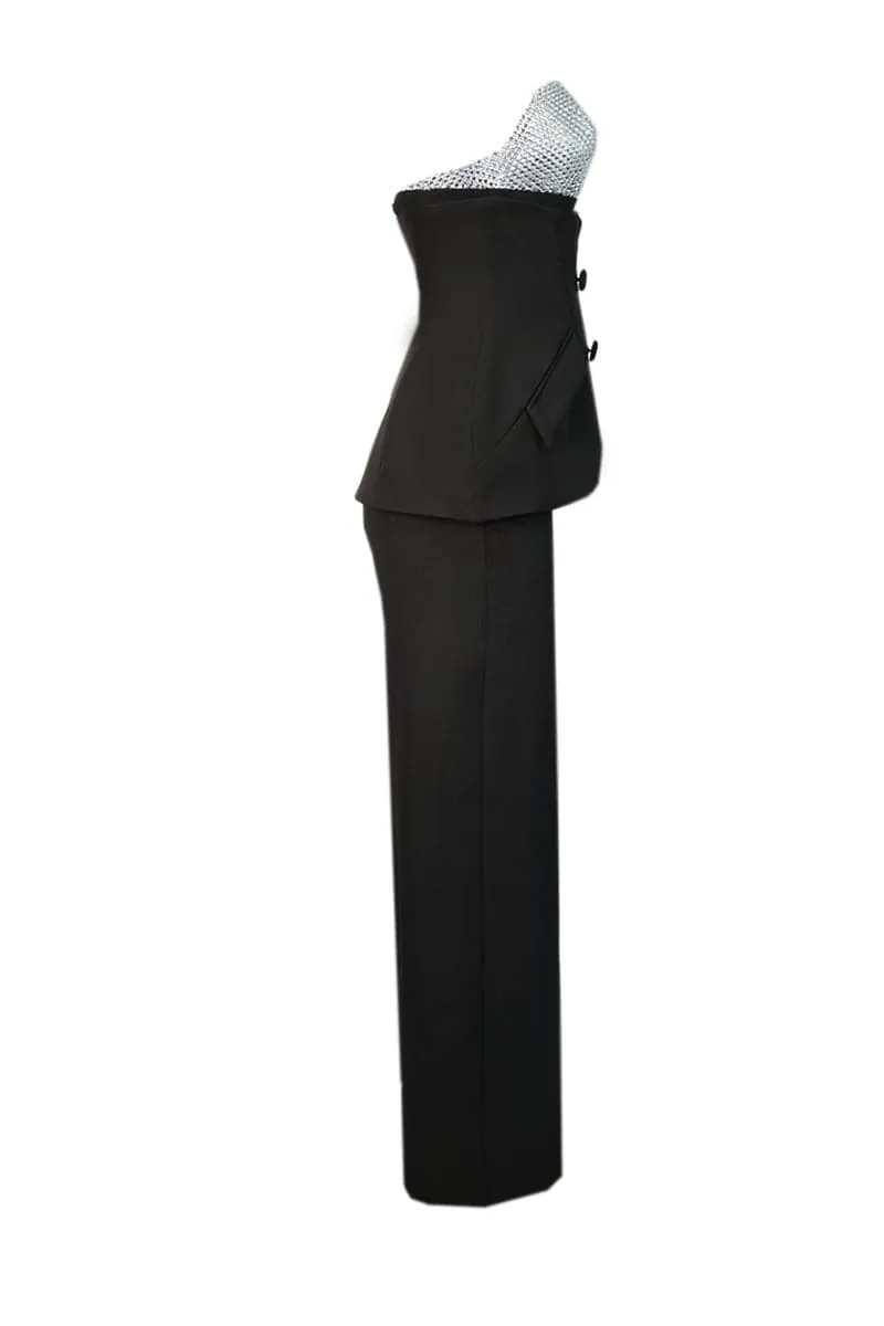 CRYSTAL EMBELLISHED THREE-PIECE ENSEMBLE