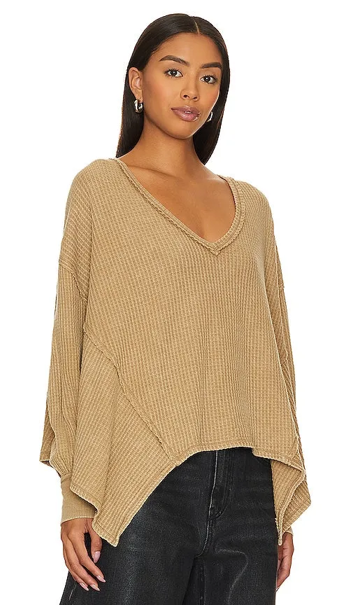 Free People Coraline Thermal Top in Tan