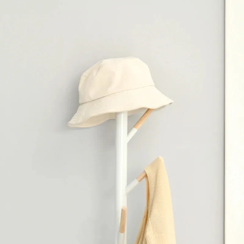 HOMCOM Coat Rack with 6 Hooks 174cm - White