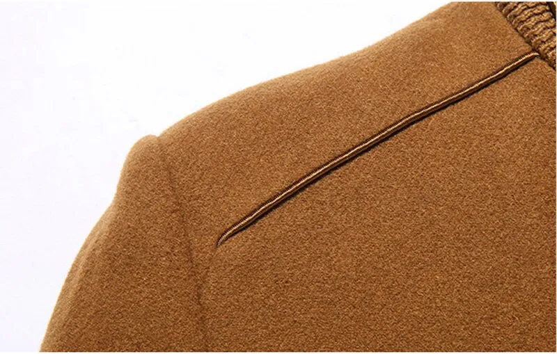 Men's Winter Long Wool Trench Coat