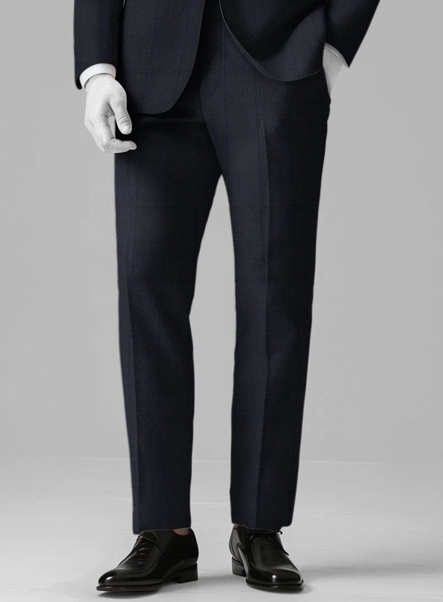 Napolean Artici Windowpane Blue Wool Pants