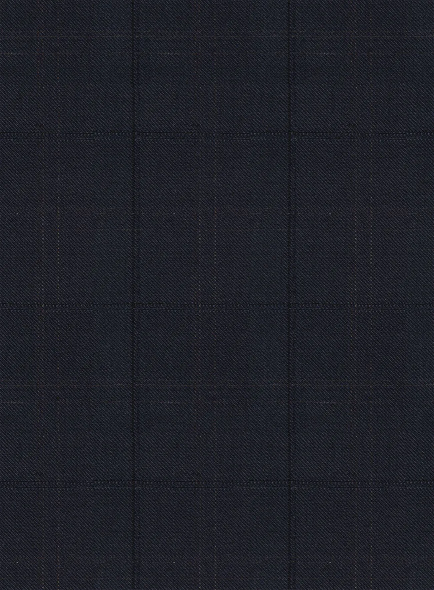 Napolean Artici Windowpane Blue Wool Pants