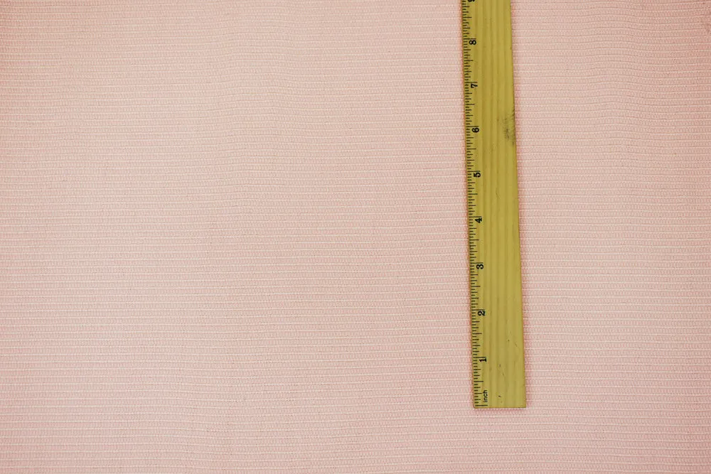 Pink-White Famous Maker Striped Cotton-Poly Textured Dobby Jacketing Fabric