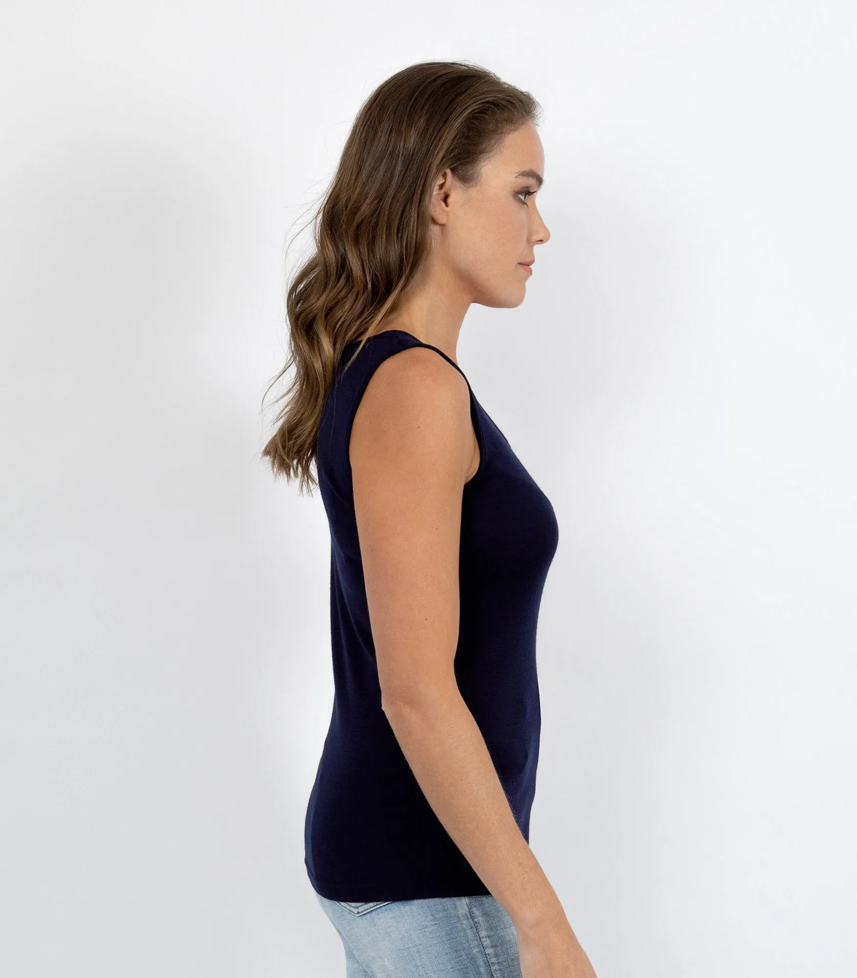 Pure Merino Wool 200gsm Vest - Navy