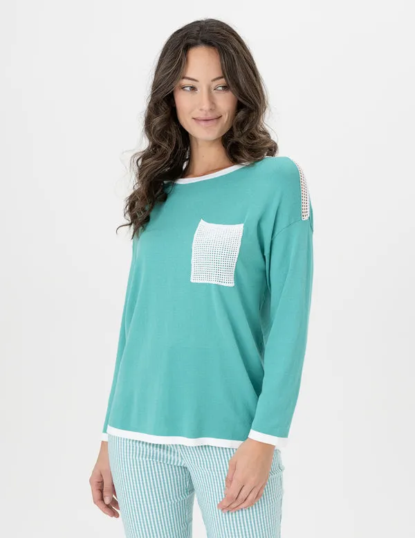 REN6837 Knit Sweater W/Pocket