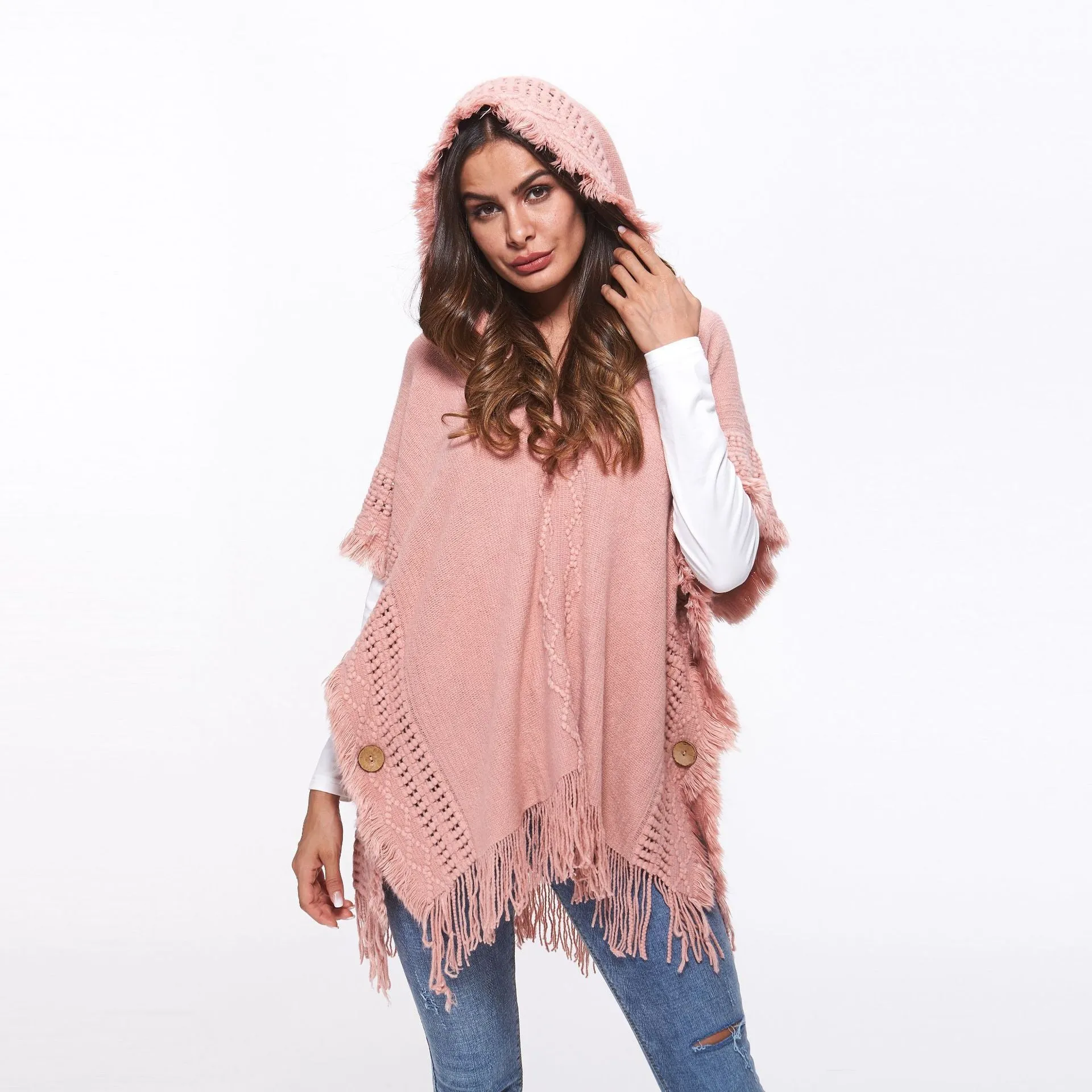Tassel Hooded Bat Shirt Sweaters