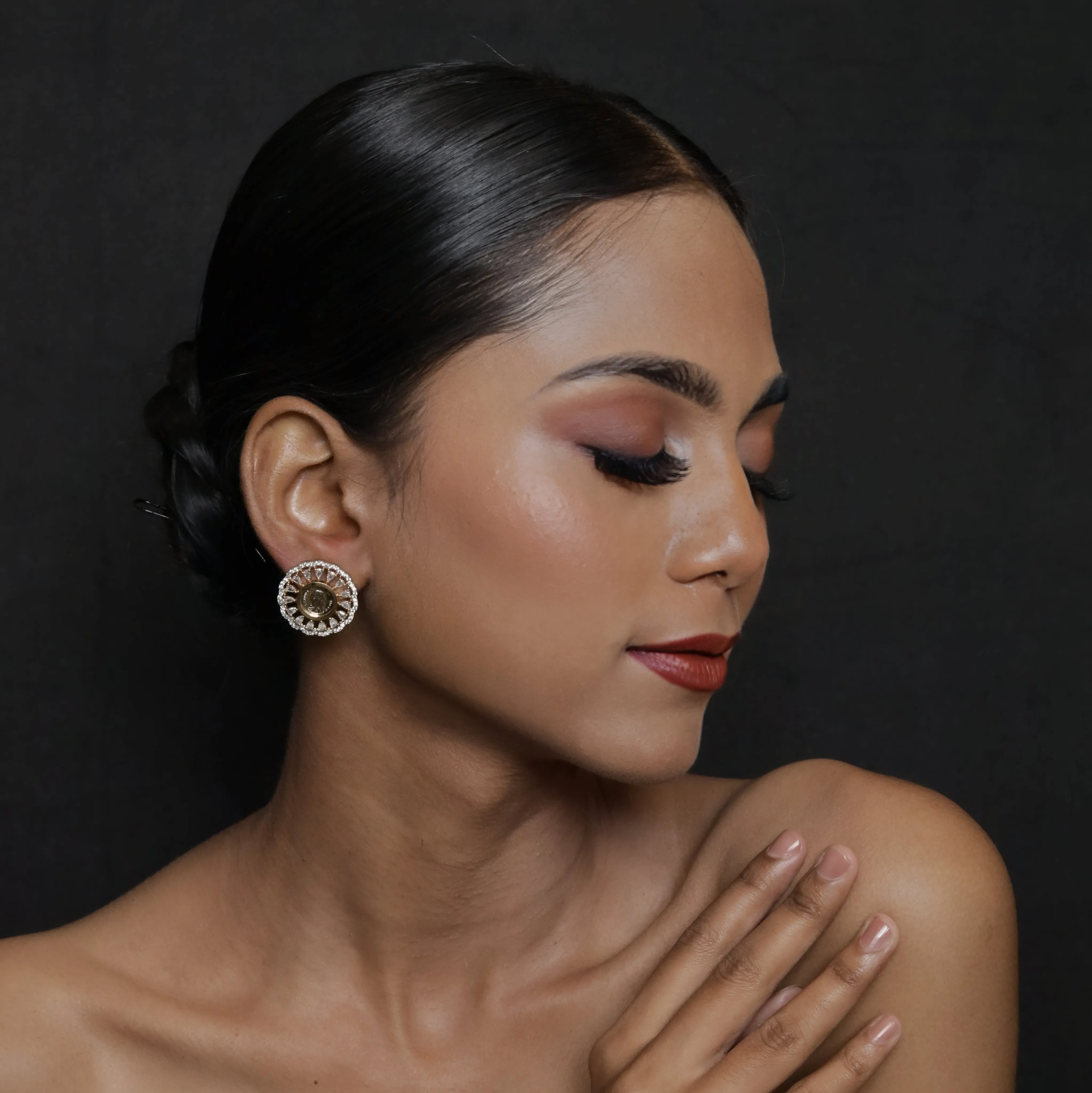 Tops/Studs Zircon/AD Earring 8591-08