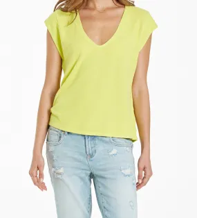 URI THERMAL V-NECK TOP LIMELIGHT