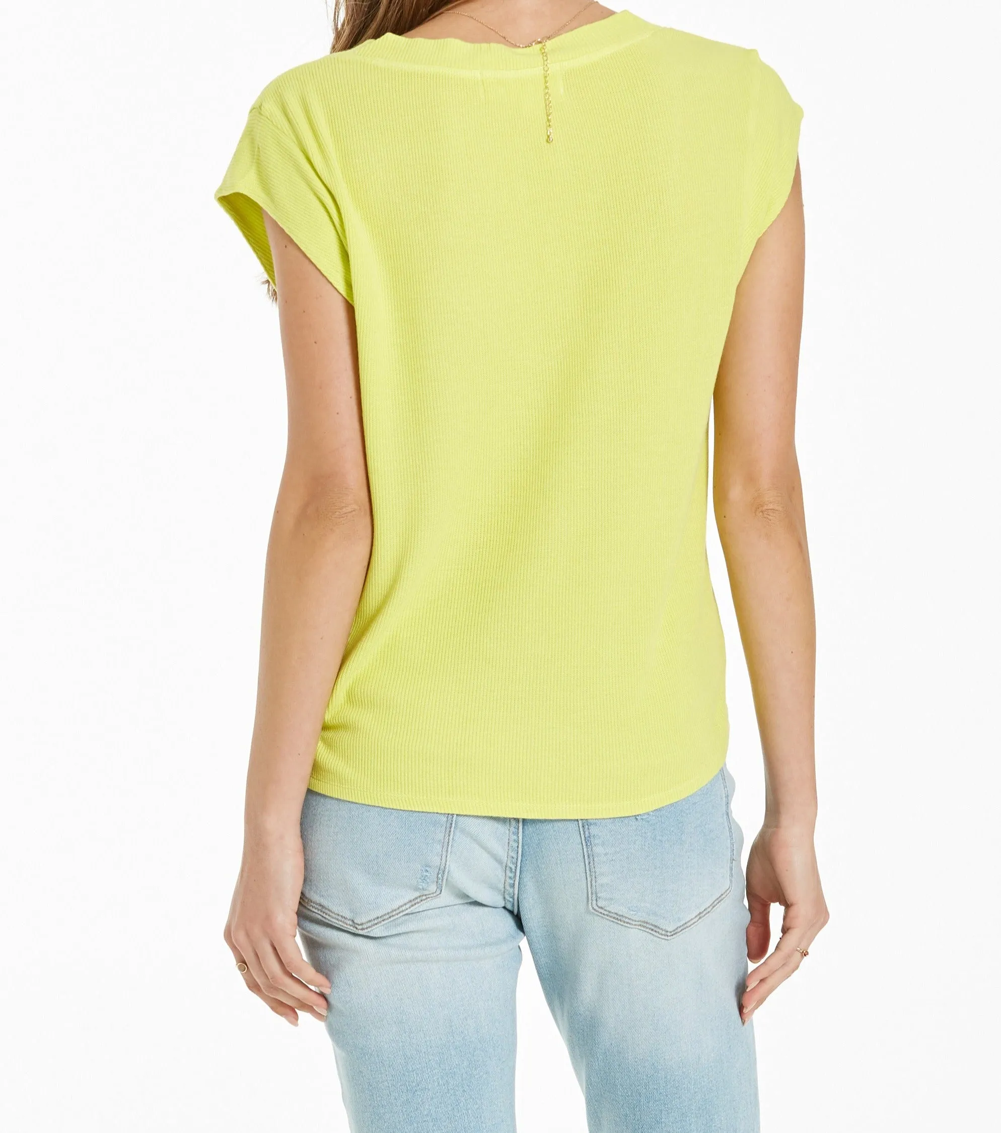 URI THERMAL V-NECK TOP LIMELIGHT