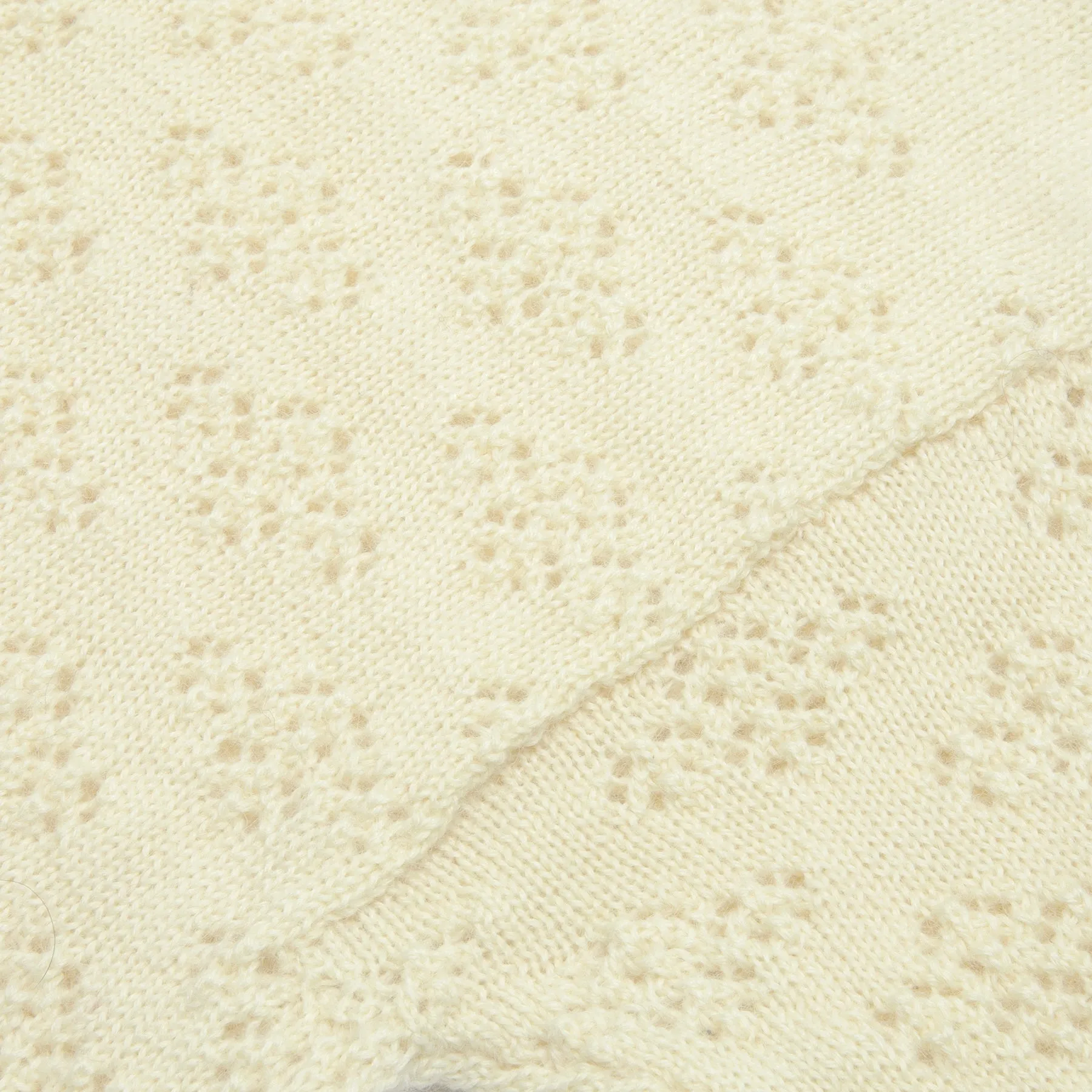 Victorian Floral Eyelet Lace Knit Virgin Wool Pullover