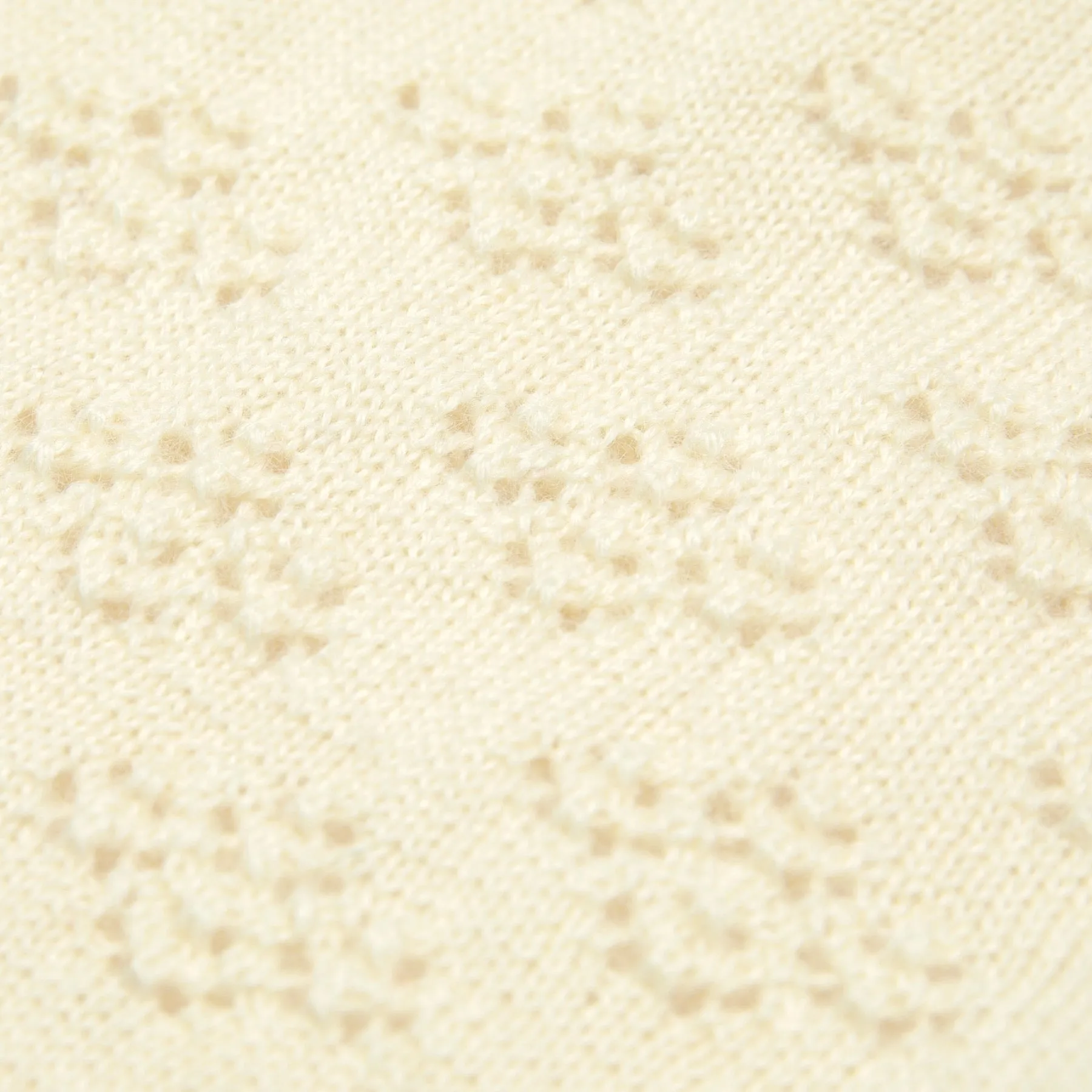 Victorian Floral Eyelet Lace Knit Virgin Wool Pullover