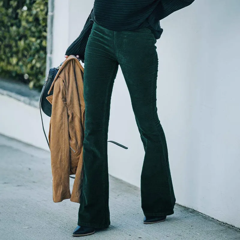 Women's High Waisted Slim Fit Flared Pants