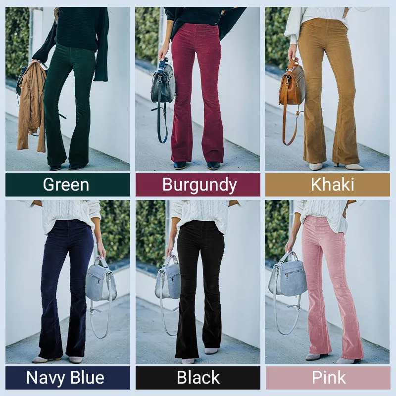 Women's High Waisted Slim Fit Flared Pants