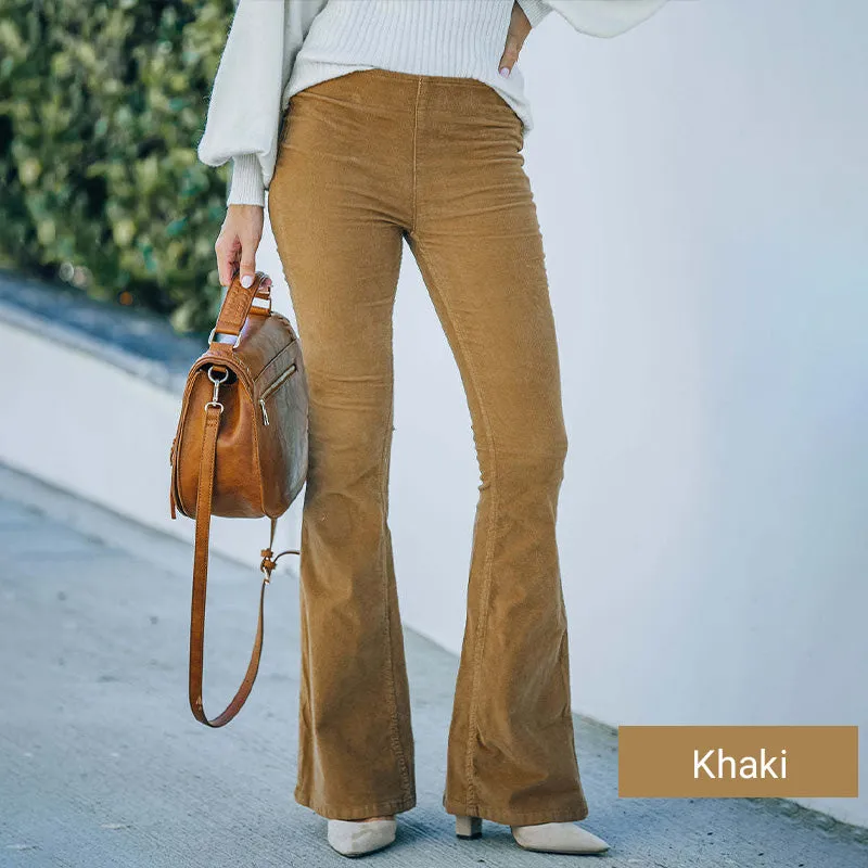 Women's High Waisted Slim Fit Flared Pants