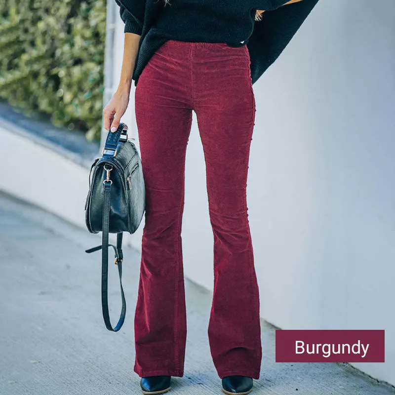 Women's High Waisted Slim Fit Flared Pants
