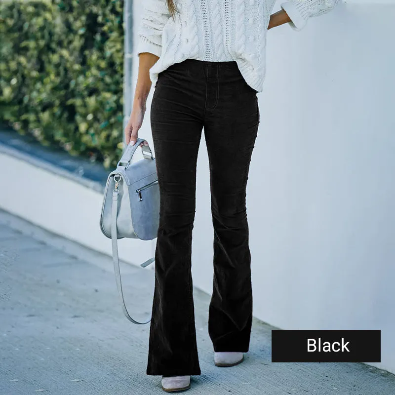 Women's High Waisted Slim Fit Flared Pants
