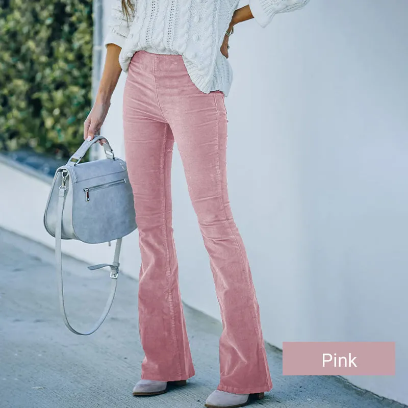 Women's High Waisted Slim Fit Flared Pants