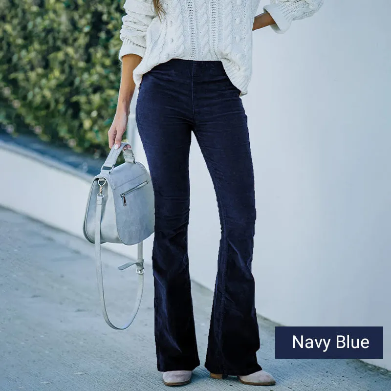 Women's High Waisted Slim Fit Flared Pants