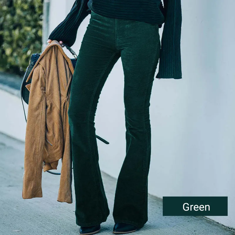 Women's High Waisted Slim Fit Flared Pants