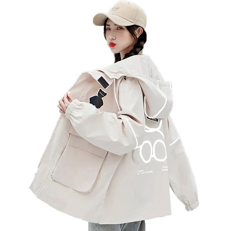 Women's Tooling Trench Coat For Girls Spring And Autumn