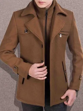 Wool Trench Coat with Removable Quilted Vest