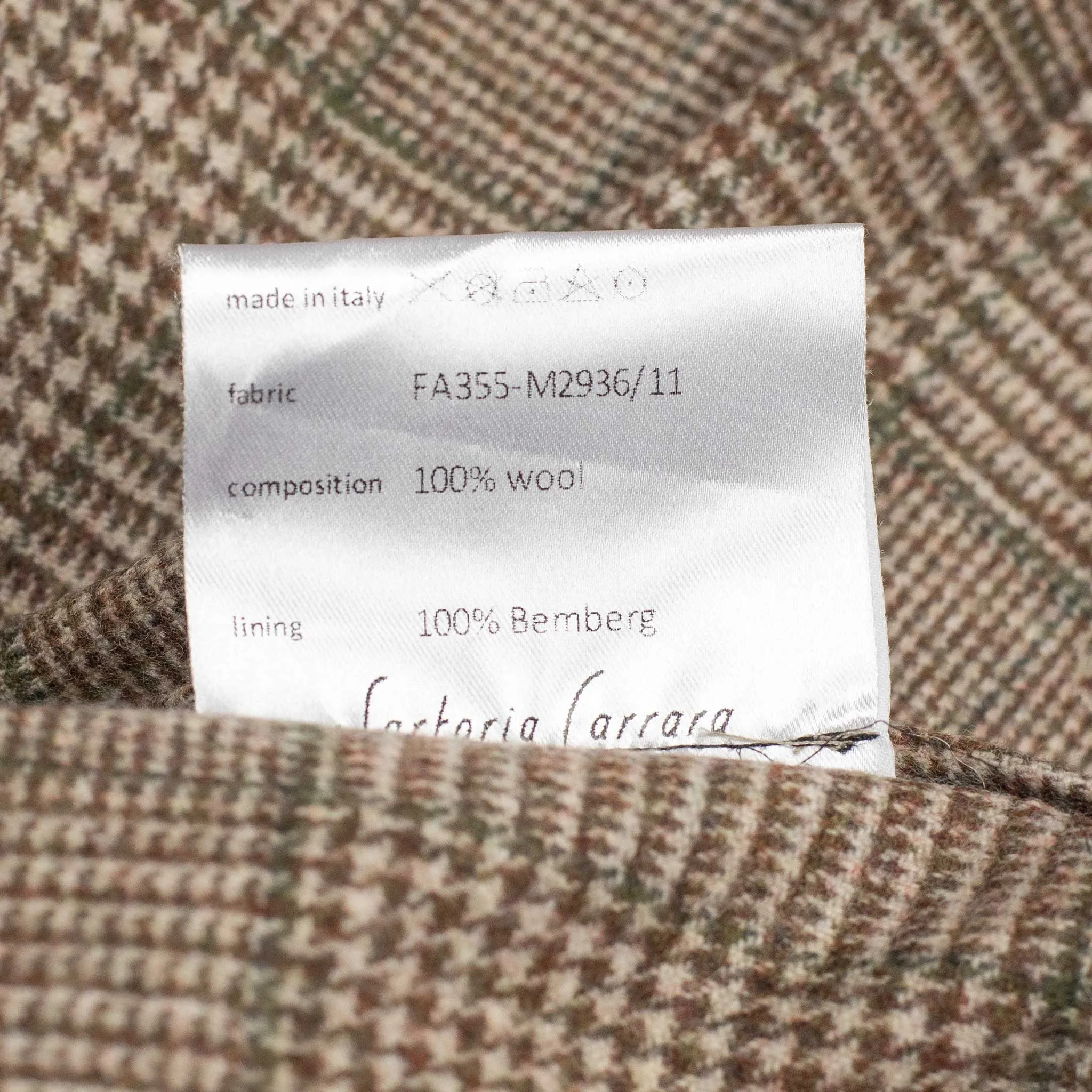 x Sartoria Carrara x Fox : chore jacket in deadstock Cream Brown and Green glenplaid wool flannel