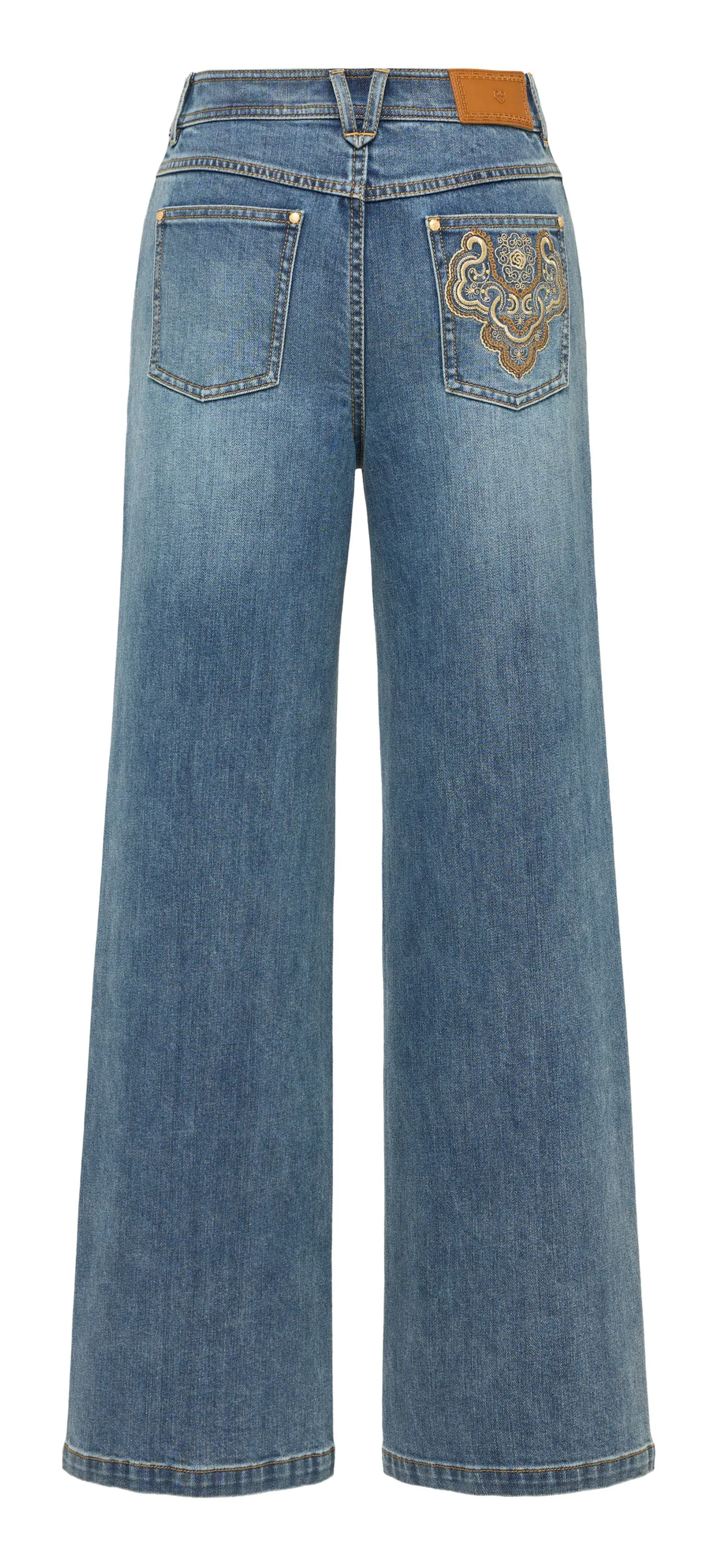YAYING High-Waisted Wide-Leg Jeans